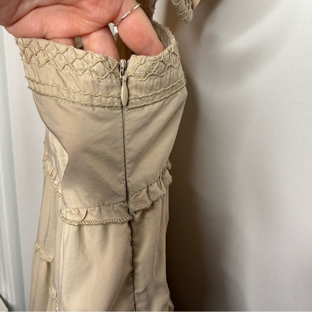 Karlie Tiered Midi Dress in Khali Tan size S - Picture 5 of 10